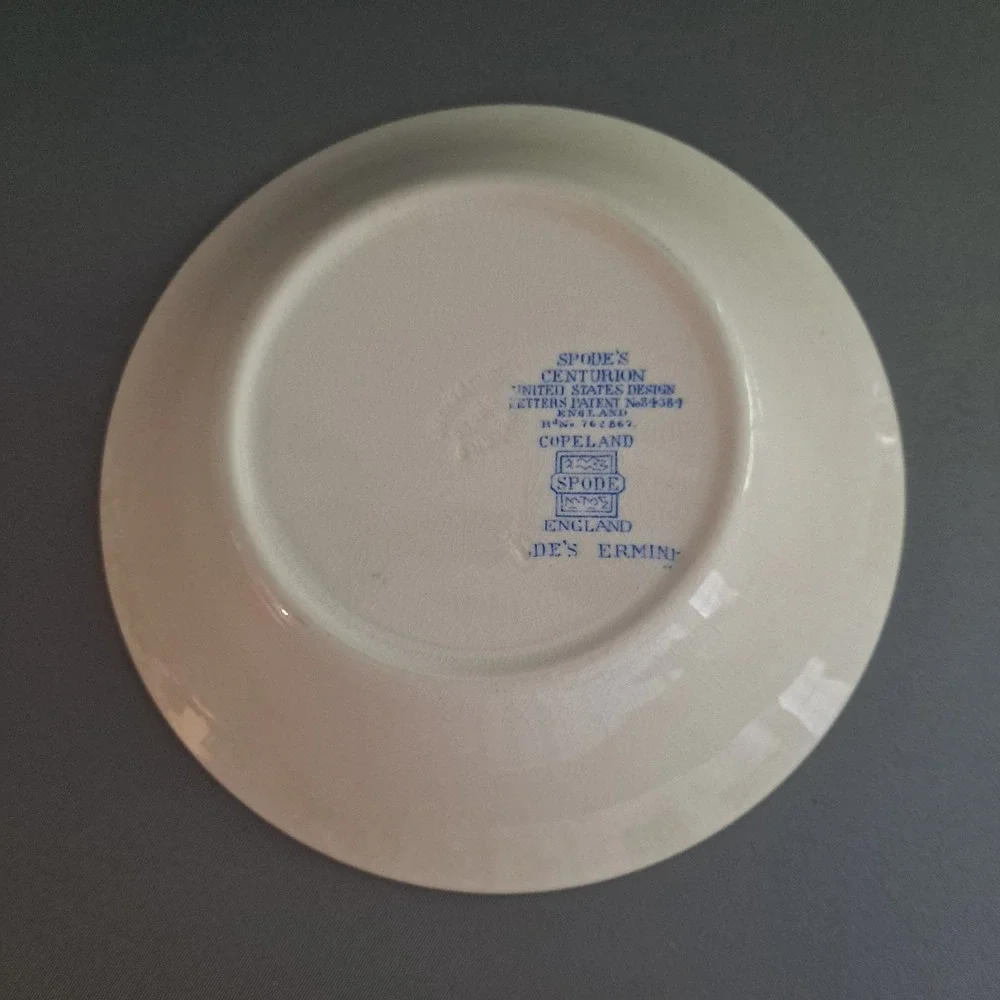 Vtg Copeland Spode Fruit Dessert Bowls Earthenware Blue White Ermine